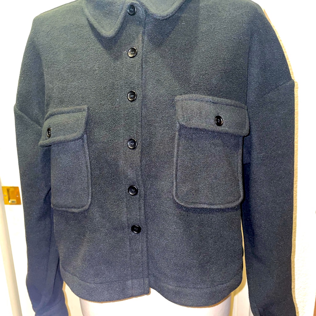 Navy Blue Microfiber Coat